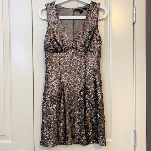NWOT French Connection Bronze Sequin Dress - Picture 1 of 7
